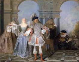 The French Comedians | Watteau | Gemälde Reproduktion