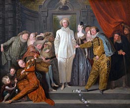 Italian Comedians, c.1720 von Watteau | Gemälde-Reproduktion
