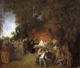 Capitulations of Wedding and Rural Dance, c.1711 by Watteau | Painting Reproduction