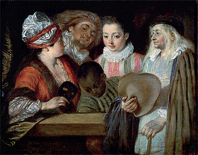 Actors of the Comedie-Francaise, c.1714/15 by Watteau | Painting Reproduction