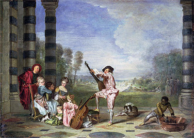 The Music Party (Les charmes de la vie), c.1717/18 by Watteau | Painting Reproduction