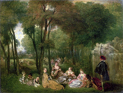 Les Champs Elisees, c.1717/18 by Watteau | Painting Reproduction