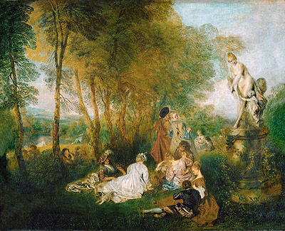 The Festival of Love (The Pleasures of Love), 1717 by Watteau | Painting Reproduction