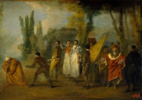 Whatever I Build, Assassins Destroy, c.1716/18 by Watteau | Painting Reproduction