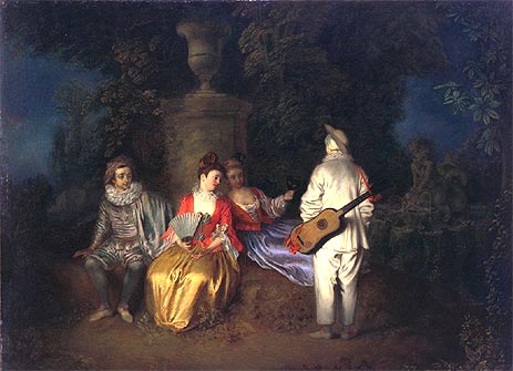 The Foursome (La Partie Quarree), c.1713 by Watteau | Painting Reproduction