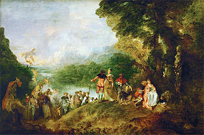 Pilgrimage to Cythera, 1717 | Watteau | Gemälde Reproduktion