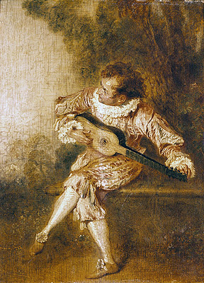 The Serenader (Guitar Player), undated | Watteau | Gemälde Reproduktion