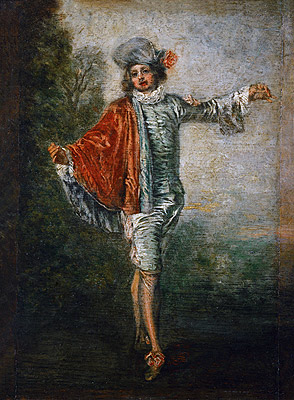 L'Indifferent, c.1717 by Watteau | Painting Reproduction