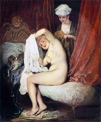 A Lady at her Toilet, c.1716/17 | Watteau | Painting Reproduction
