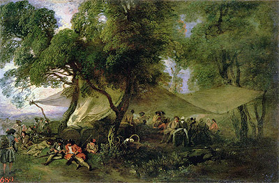 Kriegsruhepause | Watteau | Gemälde Reproduktion