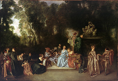 Recreation Galante, c.1717/18 | Watteau | Painting Reproduction
