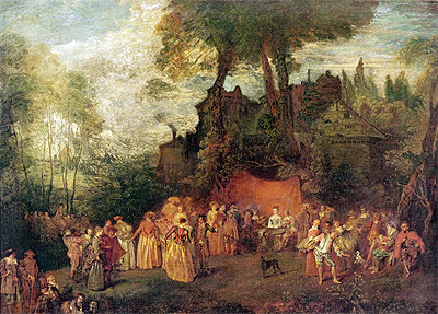 L'Accordee du Village, undated | Watteau | Painting Reproduction