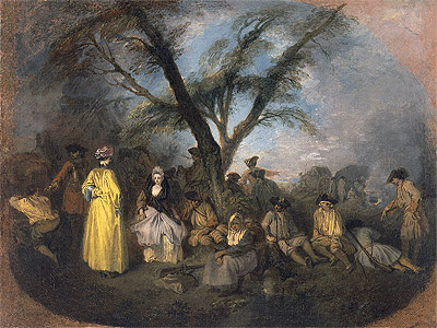 The Rest, c.1709 | Watteau | Painting Reproduction