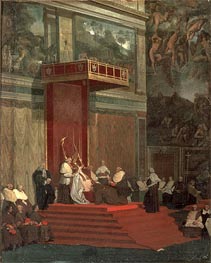 Pope Pius VII Attending Chapel, 1820 by Ingres | Painting Reproduction