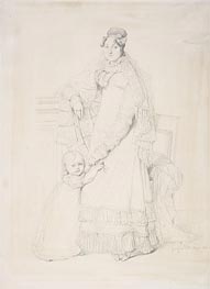 Portrait of Mme. Augustin Jordan and Her Son Gabriel | Ingres | Gemälde Reproduktion