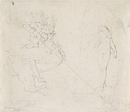 Roger Delivering Angelica, 1818 von Ingres | Gemälde-Reproduktion