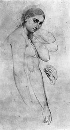 Study for 'Raphael and the Fornarina', n.d. von Ingres | Gemälde-Reproduktion