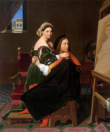 Raphael and the Fornarina, 1814 | Ingres | Painting Reproduction