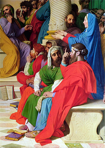 Jesus unter den Schriftgelehrten (Detail) | Ingres | Gemälde Reproduktion