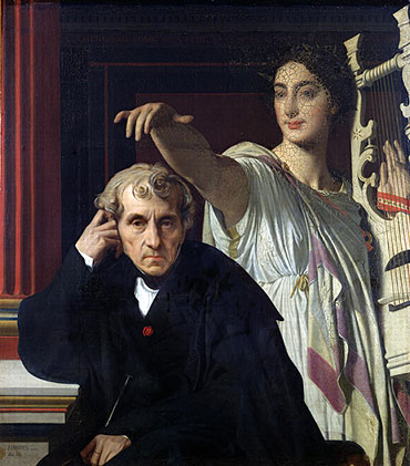 Portrait of the Composer Cherubini and the Muse of Lyrical Poetry, 1842 | Ingres | Painting Reproduction