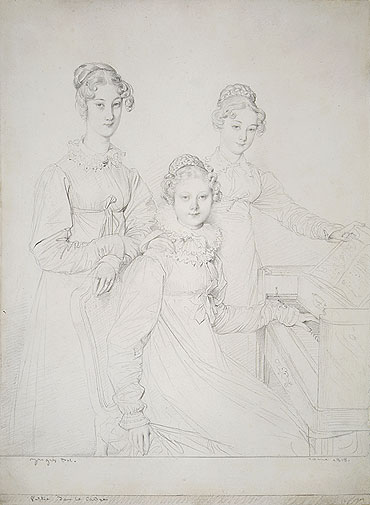 The Kaunitz Sisters (Leopoldine, Caroline and Ferdinandine), 1818 | Ingres | Painting Reproduction