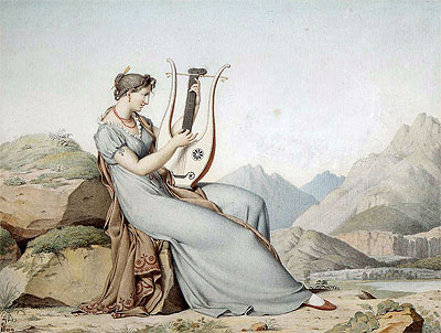 Sappho or Corinne, 1809 | Ingres | Gemälde Reproduktion
