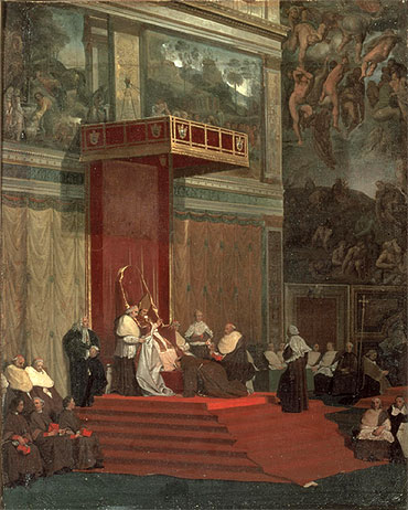 Pope Pius VII Attending Chapel, 1820 | Ingres | Gemälde Reproduktion