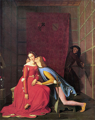 Francesca da Rimini and Paolo Malatesta, 1819 | Ingres | Painting Reproduction