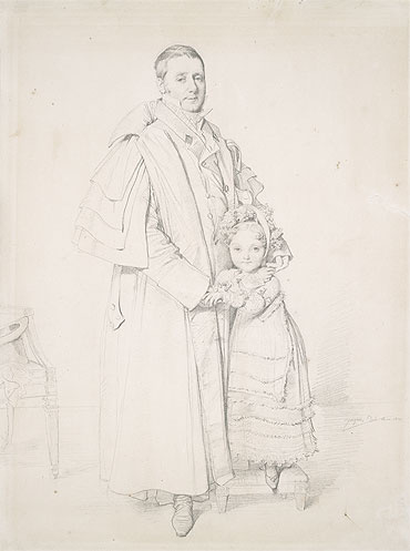 Portrait of Augustin Jordan and his Daughter Adrienne, 1817 | Ingres