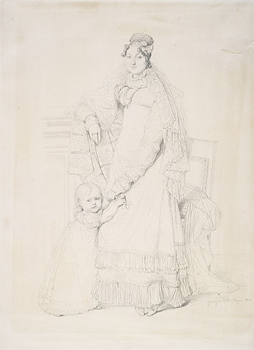 Portrait of Mme. Augustin Jordan and Her Son Gabriel, 1817 | Ingres