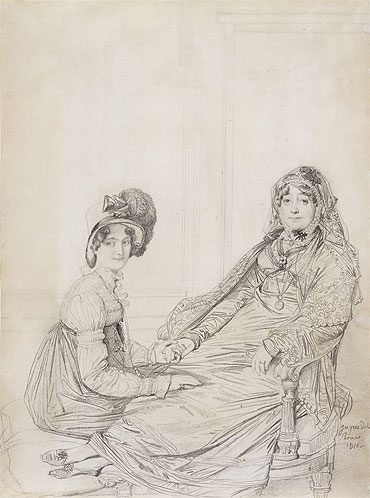 Portrait of Mrs. George Vesey and Her Daughter ..., 1816 by Ingres | Painting Reproduction