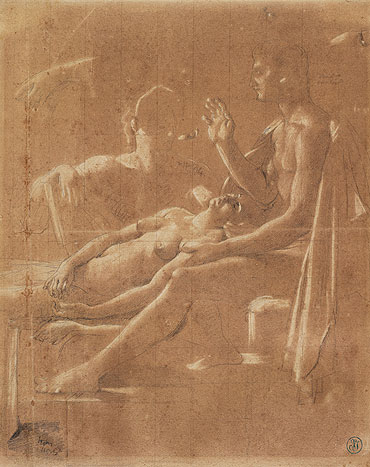 Study for 'Virgil Reading the Aeneid to Augustus', c.1812 | Ingres | Painting Reproduction