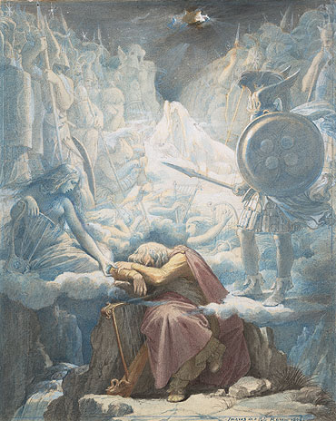 The Dream of Ossian, c.1832/34 by Ingres | Painting Reproduction