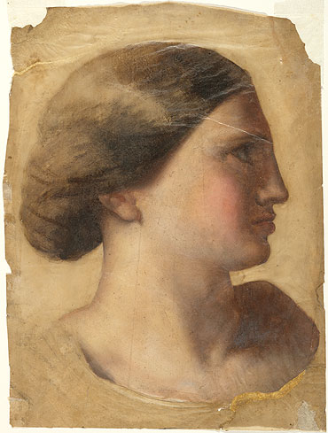 Head of a Young Woman, c.1855 | Ingres | Gemälde Reproduktion