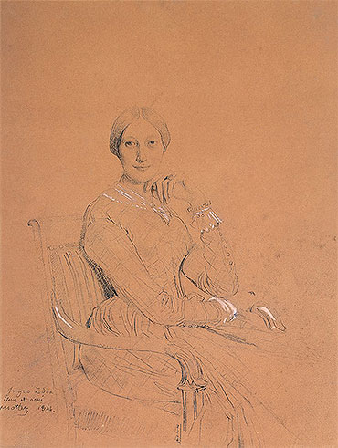 Portrait of Madame Victor Mottez (Julie-Colette Odevaere), 1844 | Ingres | Painting Reproduction