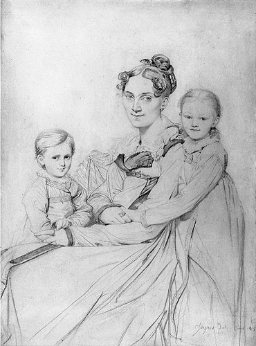 Frau Reinhold and Her Daughters, 1815 | Ingres | Gemälde Reproduktion
