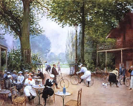 The Cycle Stop in the Bois de Boulogne, c.1900 | Jean Beraud | Painting Reproduction