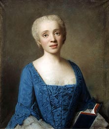 Portrait of Marie-Rose de Larlan de Kercadio de Rochefort Marquise des Netumieres, 1750 von Jean Etienne Liotard | Gemälde-Reproduktion