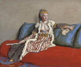 Dame in türkischer Kleidung mit einem Fächer | Jean Etienne Liotard | Gemälde Reproduktion