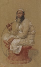 Man Seated on a Stool and Smoking a Hookah | Jean Etienne Liotard | Painting Reproduction