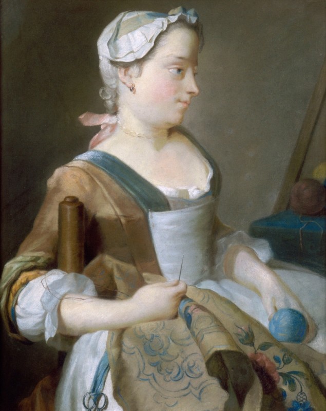 Jean Etienne Liotard | Young Girl Embroidering, n.d. Young Girl Embroidering, n.d. | Jean Etienne Liotard