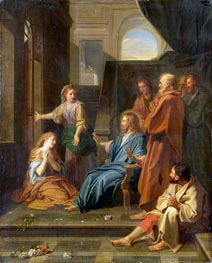 Christ in the House of Martha and Mary, Undated by Jean-Baptiste Jouvenet | Painting Reproduction
