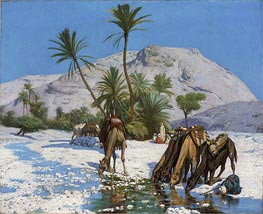 Oasis, 1857 by Gerome | Painting Reproduction