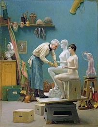 Working in Marble (The Artist Sculpting Tanagra), 1890 von Gerome | Gemälde-Reproduktion