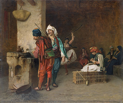 Cafe House, Cairo (Casting Bullets), c.1870 | Gerome | Painting Reproduction