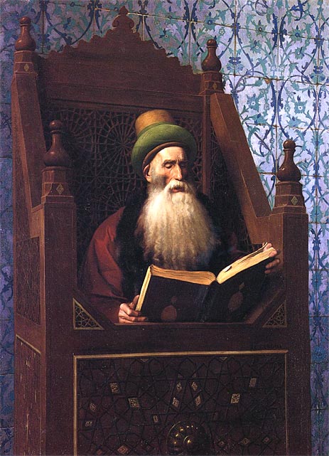 Mufti Reading in His Prayer Stool, c.1900 | Gerome | Gemälde Reproduktion