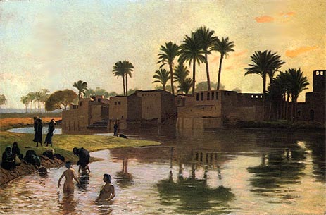 Bathers by the Edge of a River, undated | Gerome | Painting Reproduction