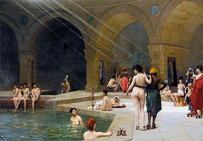 The Grand Bath at Bursa, 1885 | Gerome | Painting Reproduction