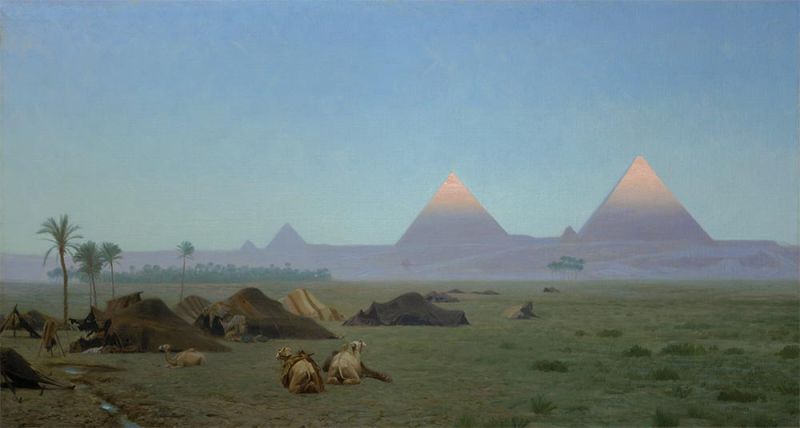 Der erste Kuss der Sonne (Die Pyramiden) | Gerome | Gemälde Reproduktion