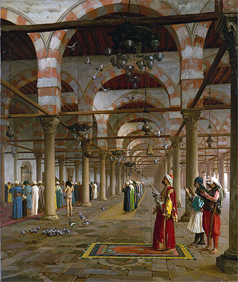 Prayer in the Mosque, 1871 by Gerome | Painting Reproduction